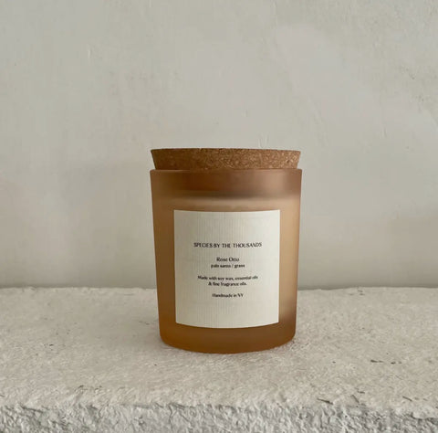 rose otto, palo santo & grass soy candle