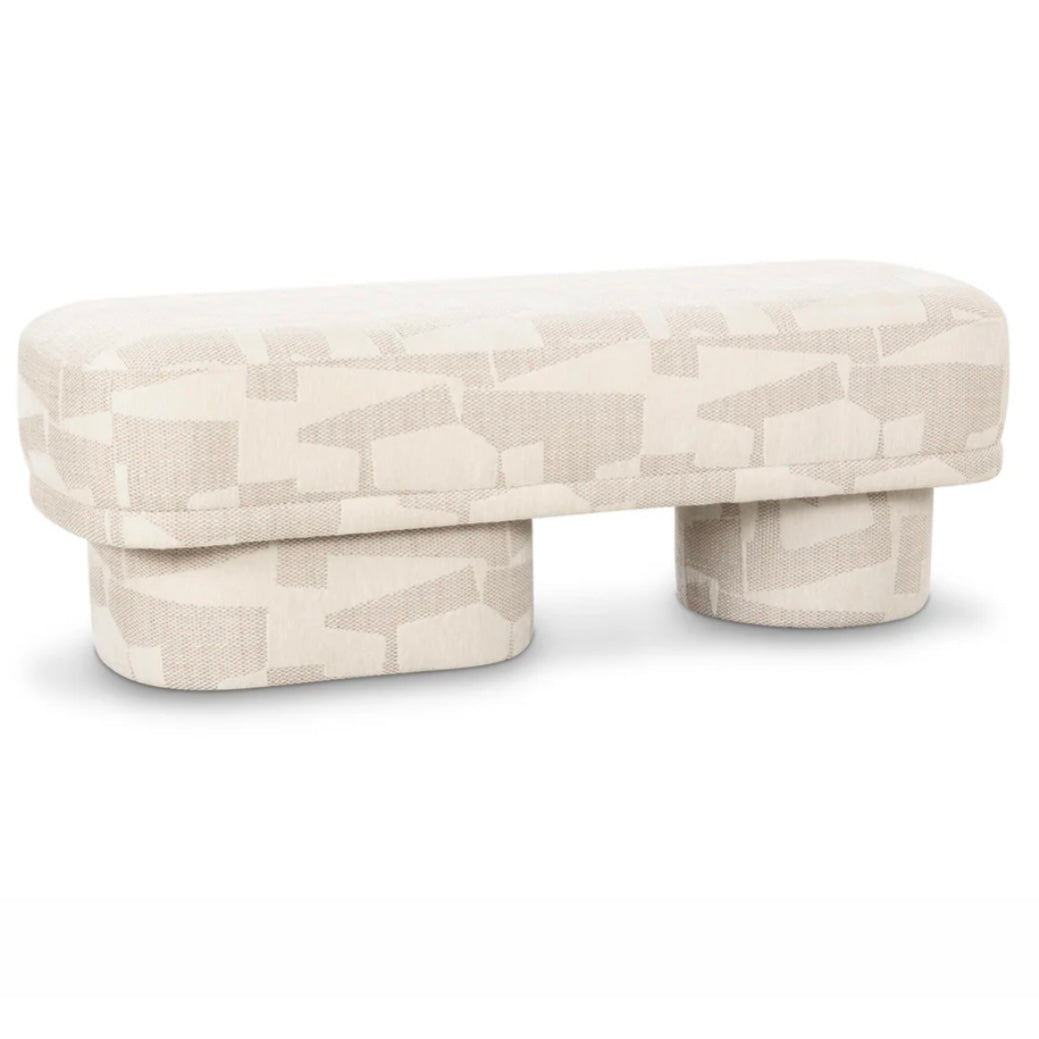cream jacquard bench