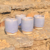 handcrafted periwinkle scalloped cup set of 4