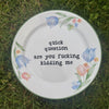 quick question are you fucking kidding me decorative plate