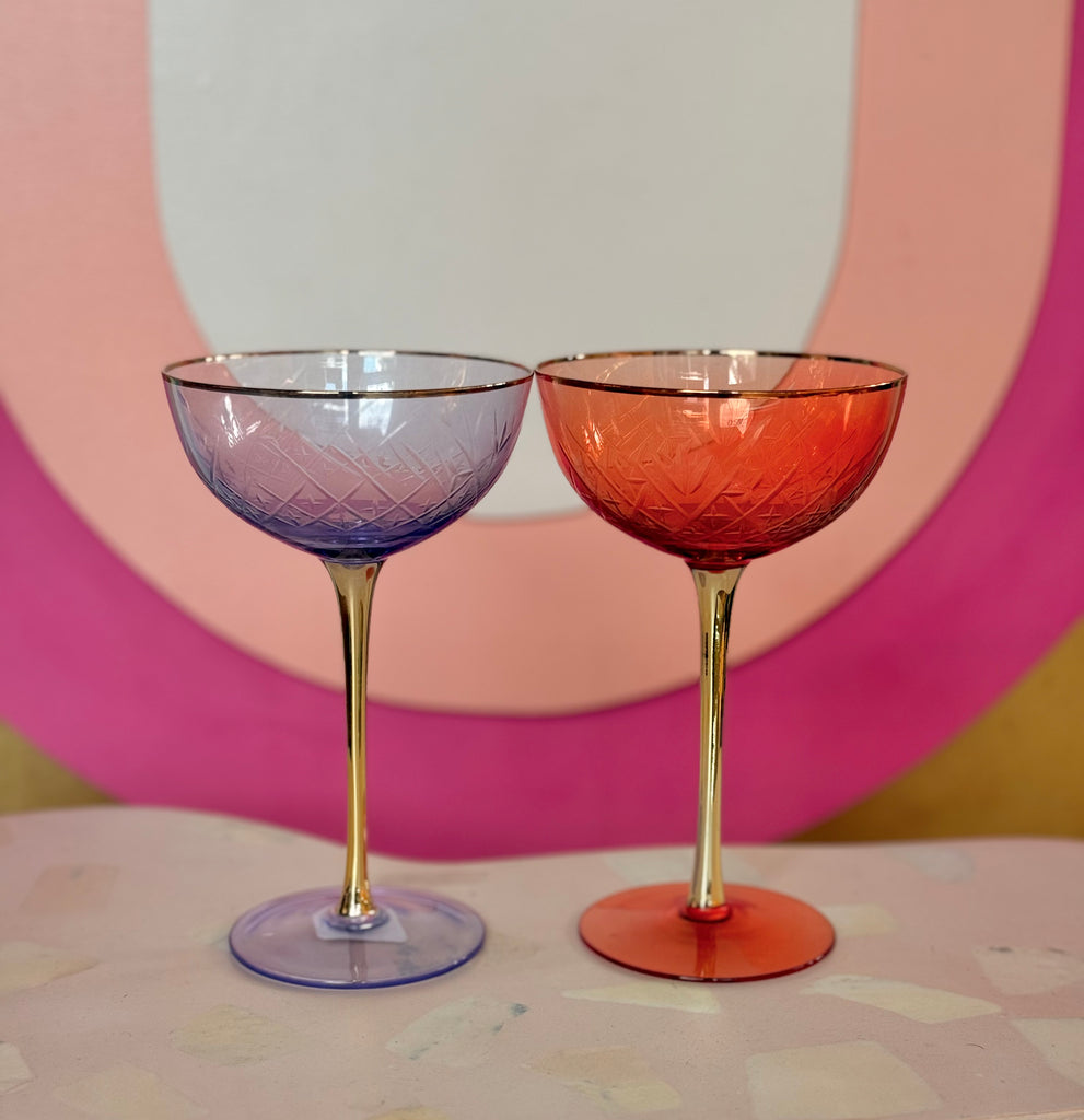 art deco coupe glasses {set of 2}
