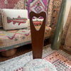 vintage wooden three legged birthing chair with cream seat {shipping not available}