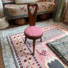 vintage wooden three legged birthing chair with rose seat {shipping not available}