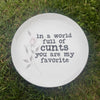in a world full of cunts you are my favorite decorative plate