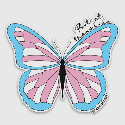 protect trans kids {butterfly} sticker