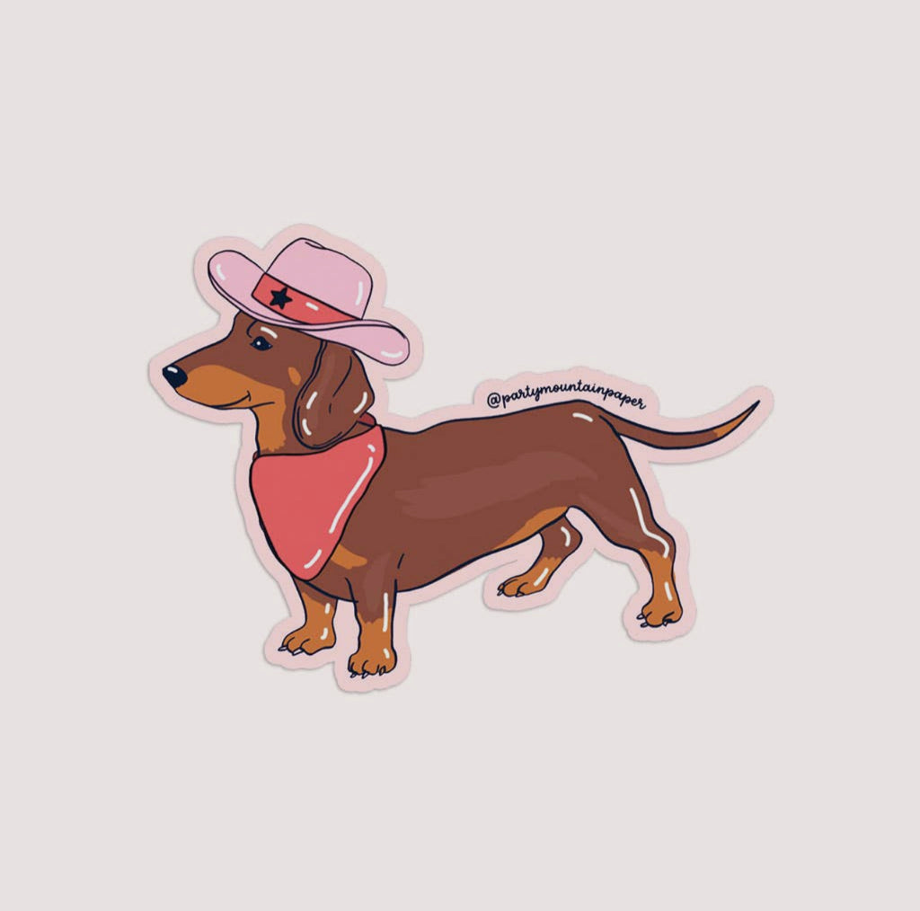 cowboy weenie sticker