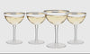 gold rim ribbed coupe {set of 4}