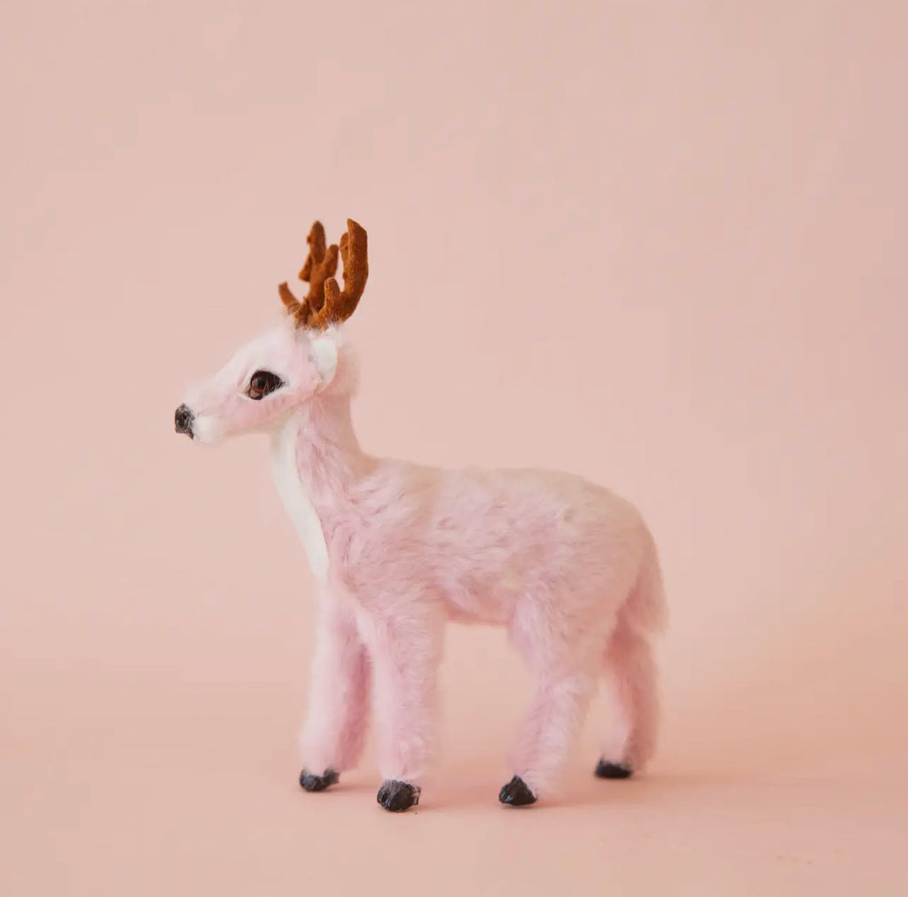 furry buck reindeer ornament