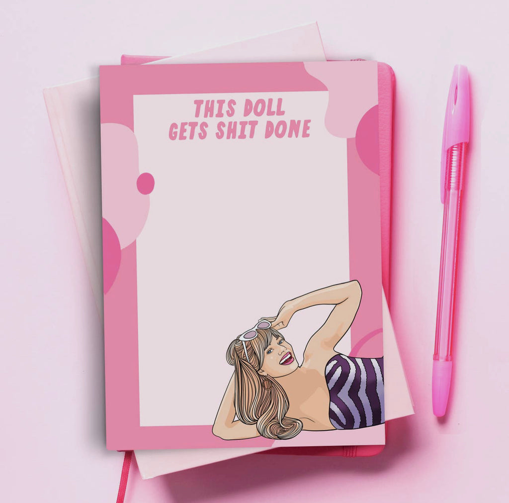 this barbie gets shit done notepad
