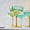 green & gold coupe {set of 4}