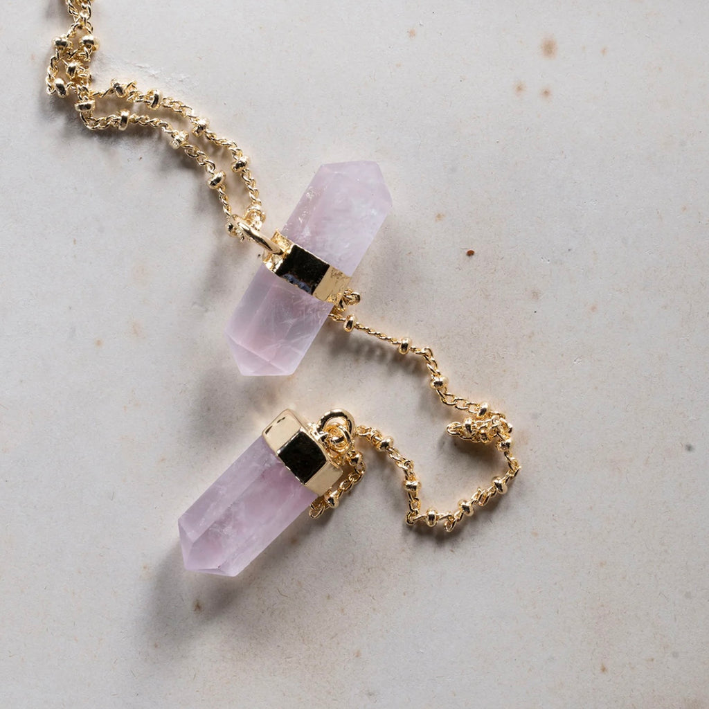 crystal necklace {rose quartz}