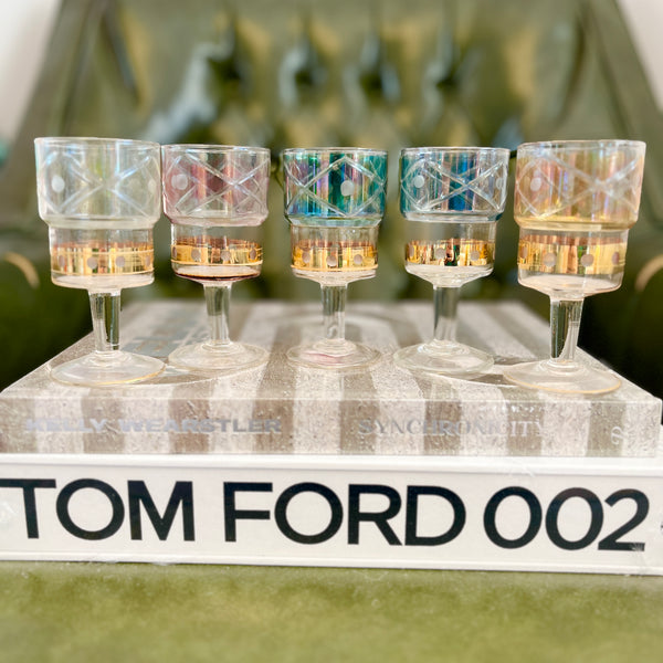 vintage cordial stemmed glassware {set of 5}