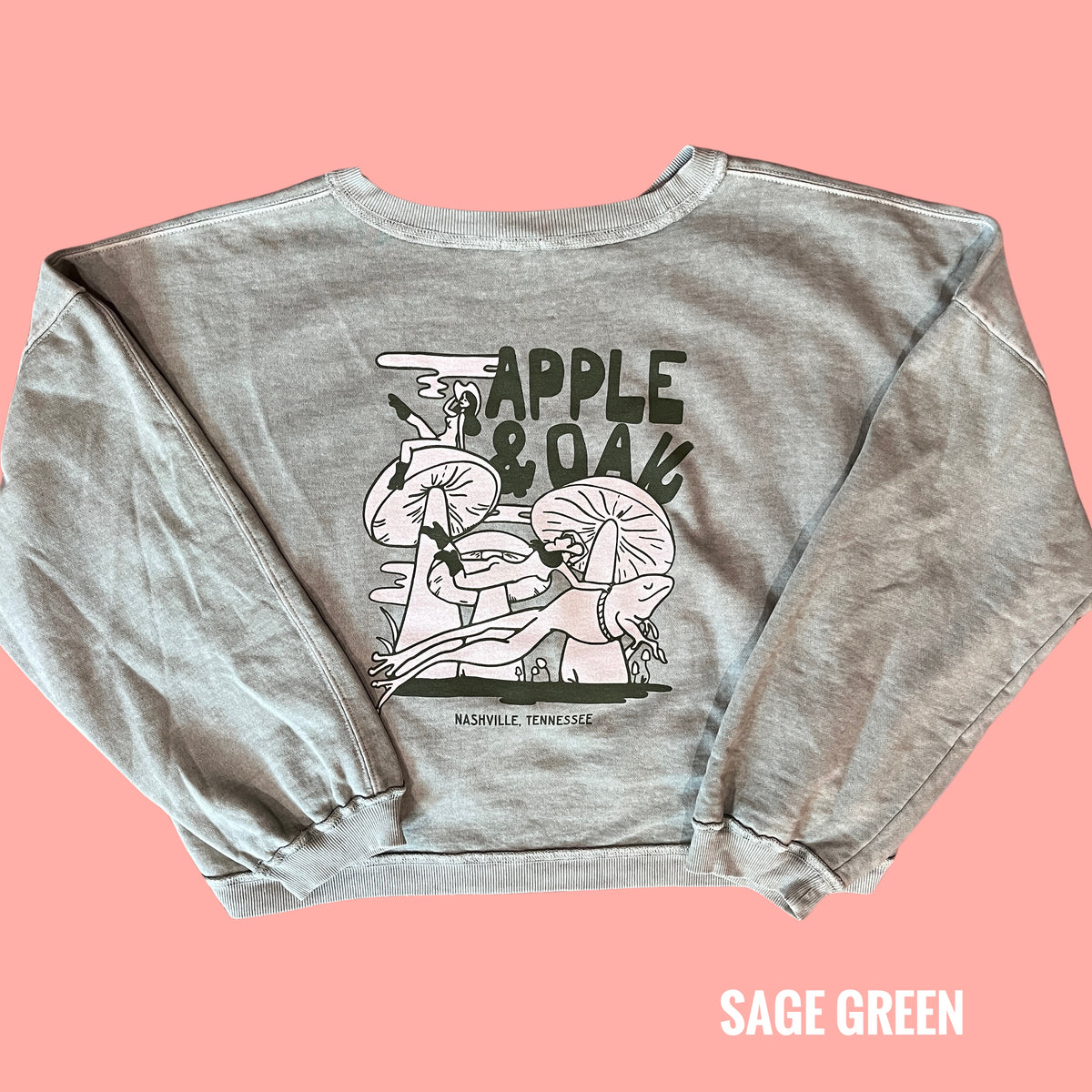 a&o mushroom cozy cropped crew