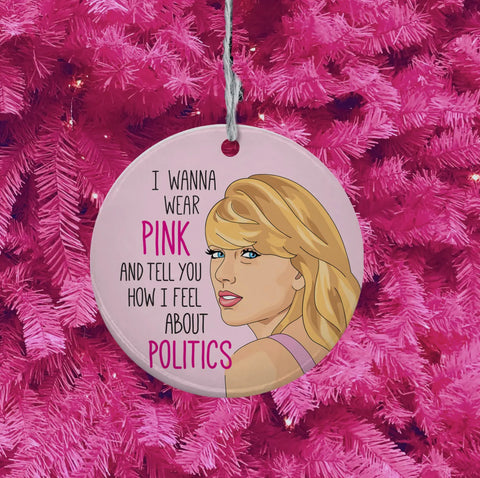 pink & politics ornament