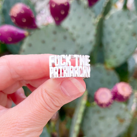 fuck the patriarchy ring {sterling silver}