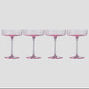 rose pink ripple coupe {set of 4}