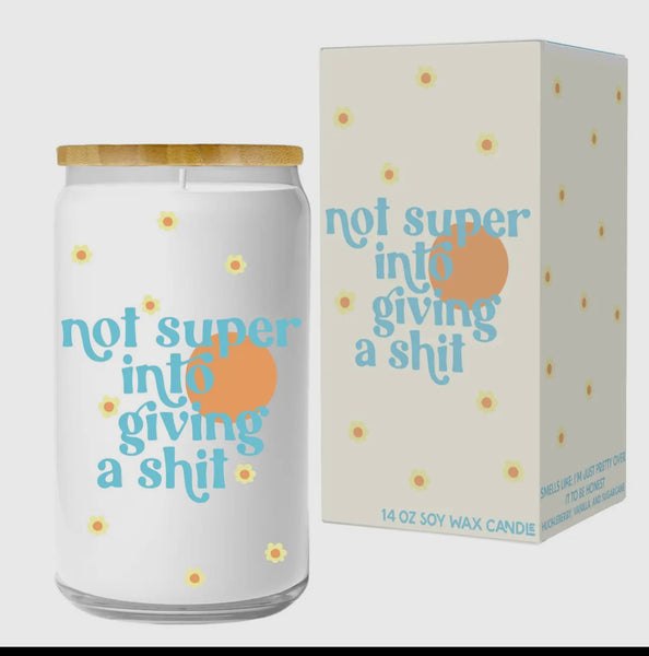 not super into giving a shit candle