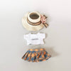 labubu orange and blue plaid mini designer skirt set