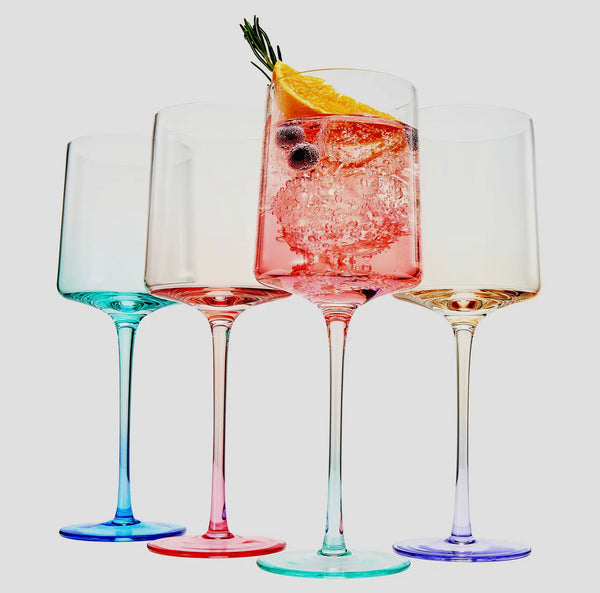 two tone crystal wine glass {set of 4}