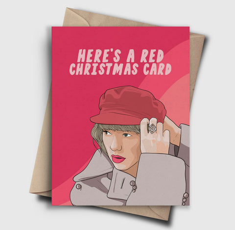 here's a red christmas card card