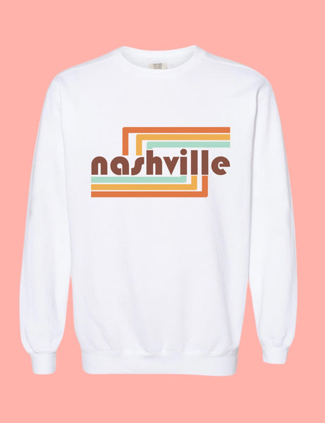 retro nashville line sweatshirt {white}