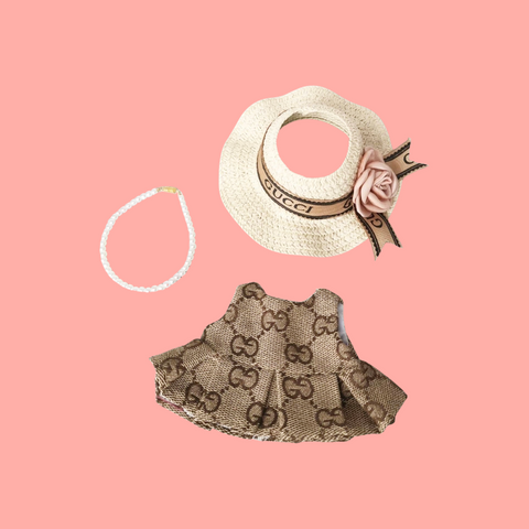 labubu khaki designer dress set