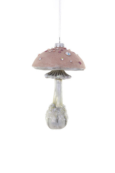 frosted mushroom ornament