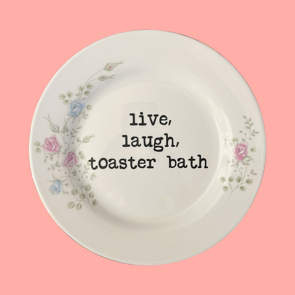 live laugh toaster bath {large} decorative plate