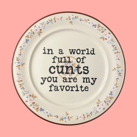 in a world full of cunts you are my favorite decorative plate