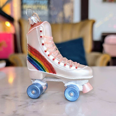 rainbow roller skate ornament