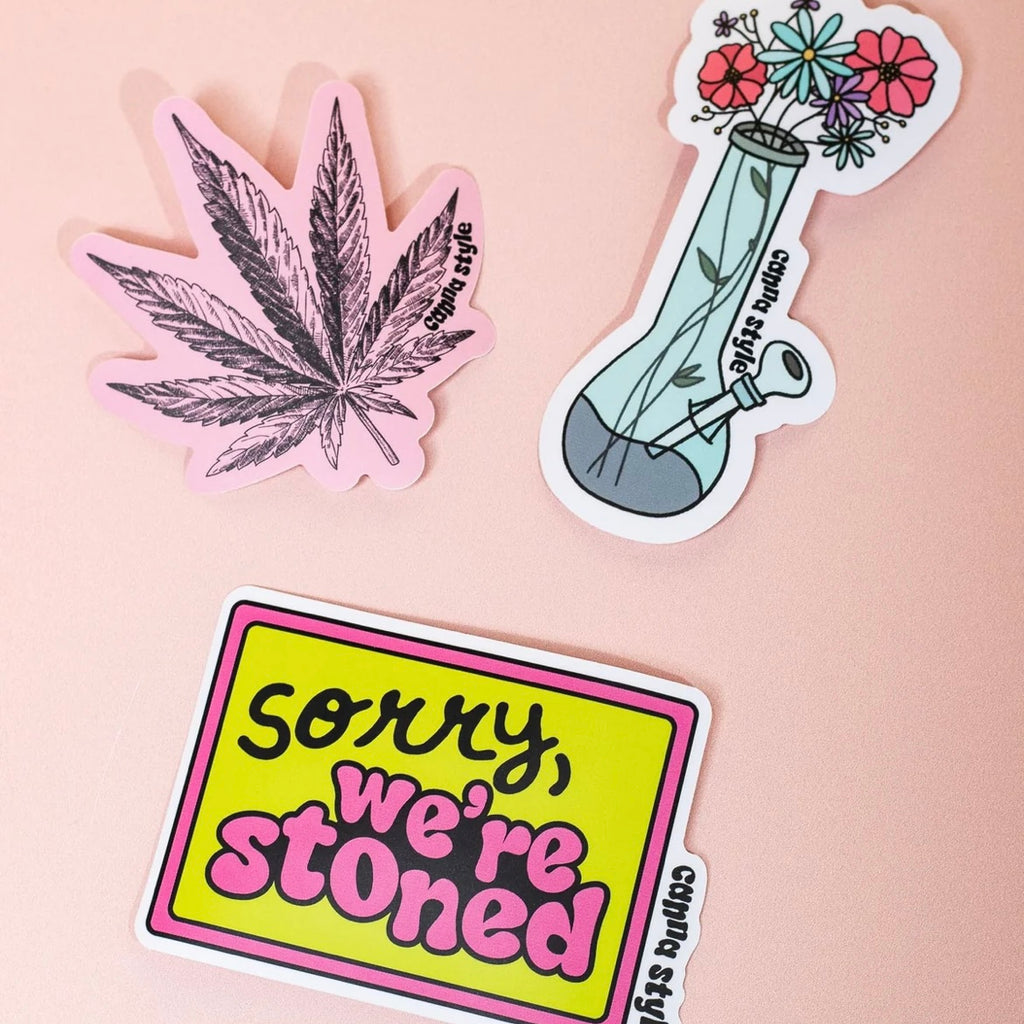 sorry, we're stoned sticker pack