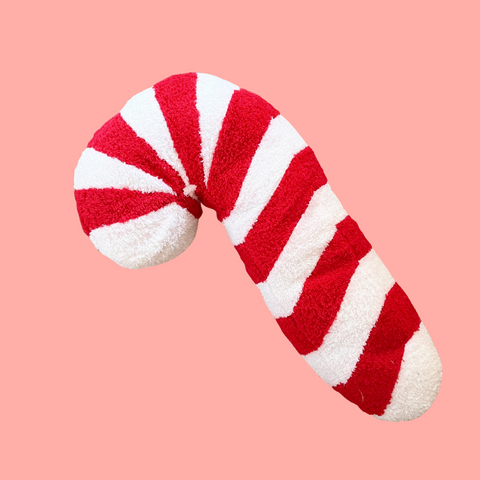 red candy cane pillow