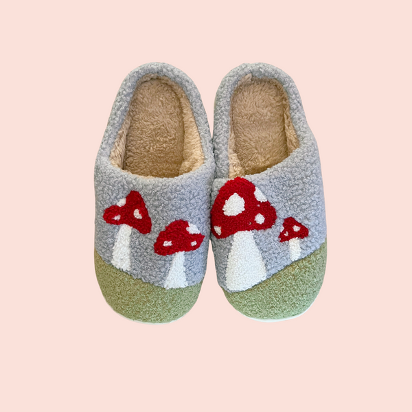 mushroom field slippers