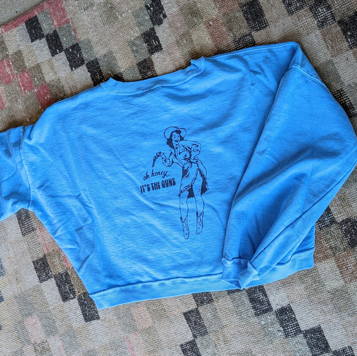 it’s the guns western cropped sweatshirt