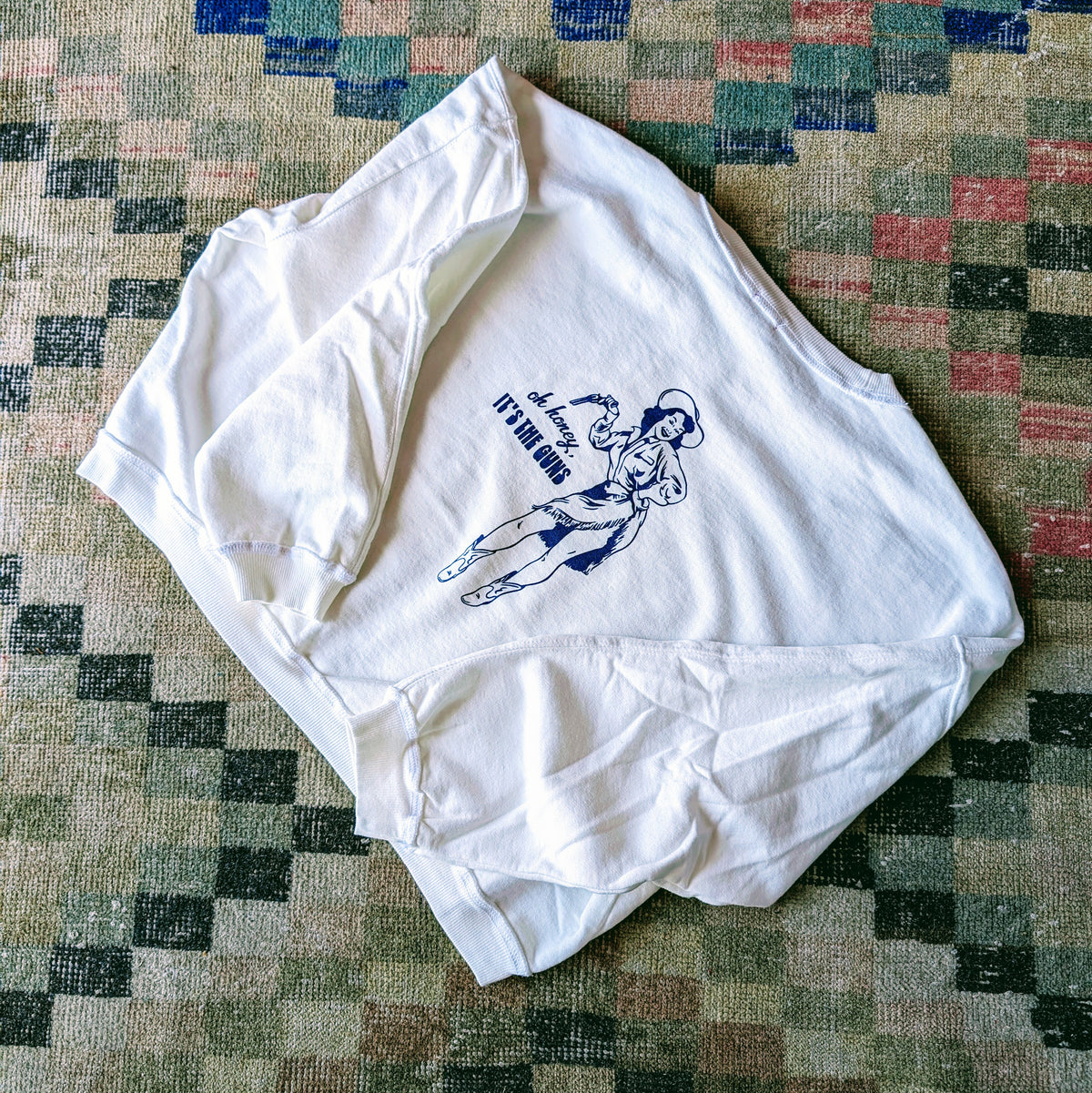 it’s the guns western cropped sweatshirt