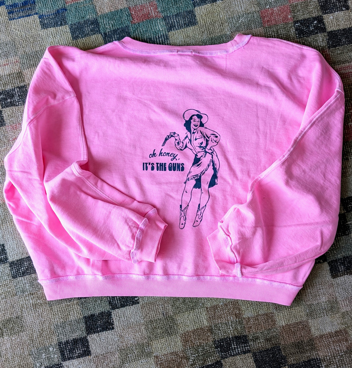 it’s the guns western cropped sweatshirt