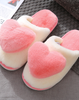 pink heart fuzzy slippers