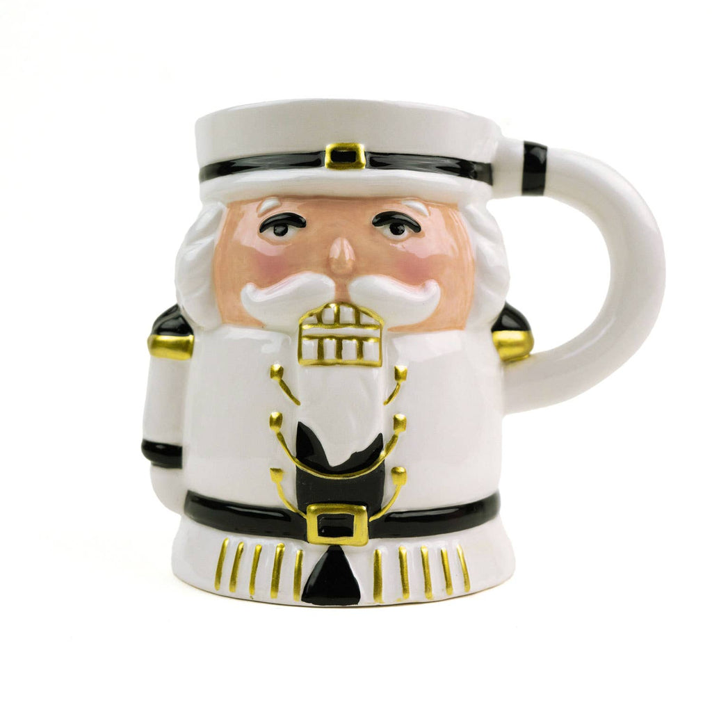 white nutcracker coffee mug