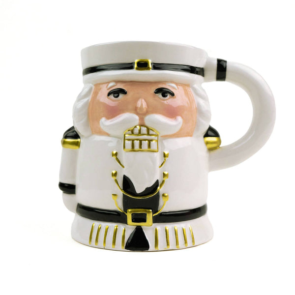 white nutcracker coffee mug