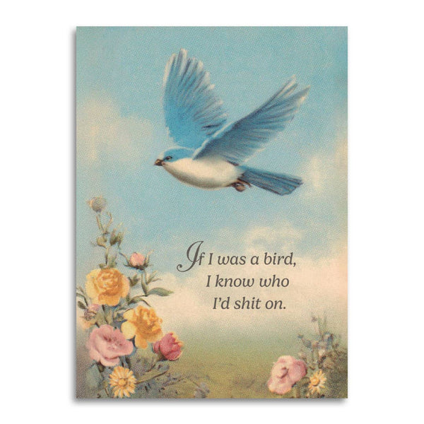 if i was a bird i know who i’d shit on card