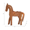 wooden horse with saddle figurine