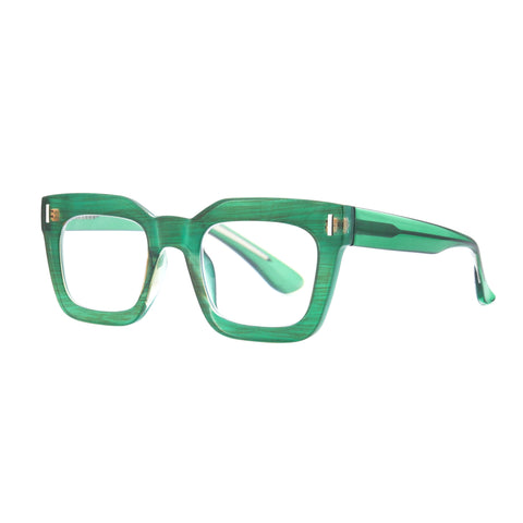 rumi {green & brown stripes} progressive blue light {readers} eyeglasses