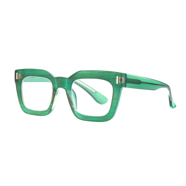 rumi {green & brown stripes} progressive blue light {readers} eyeglasses