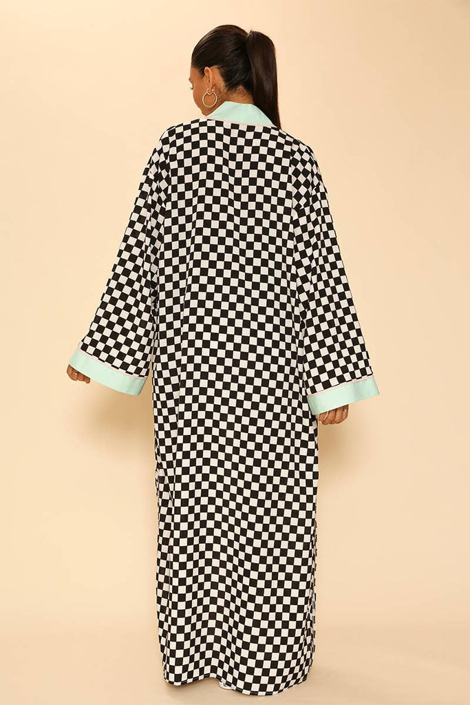 black & white checkered jacket