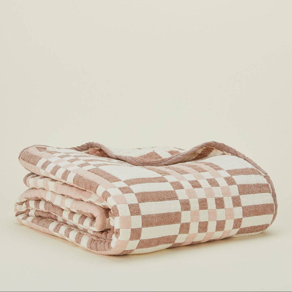 plaid {blush/terracotta} blanket