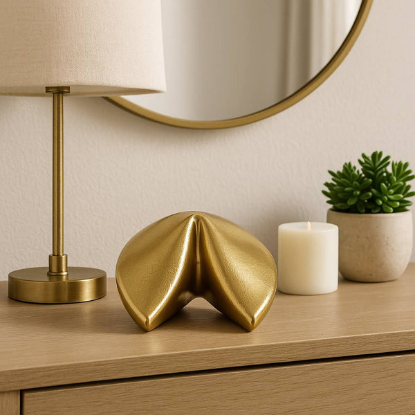 metal fortune cookie decorative figurine