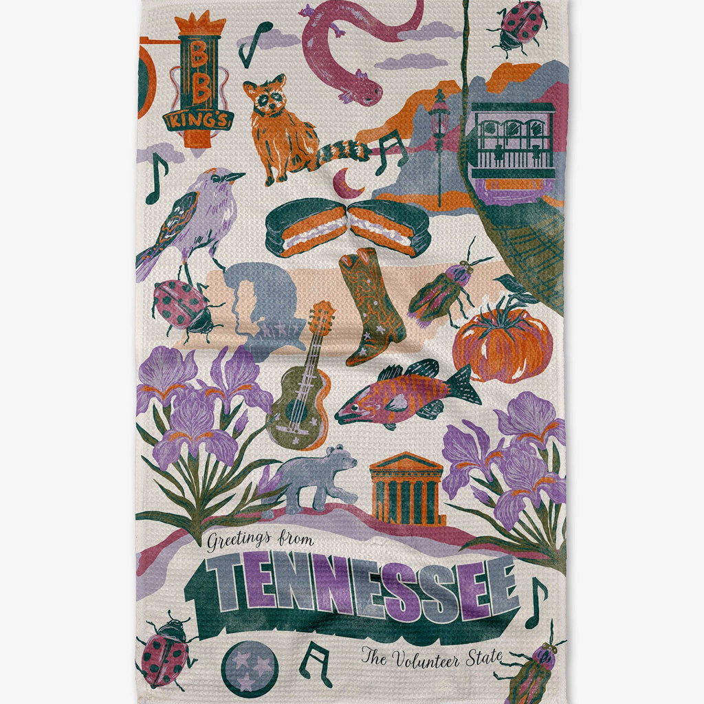 greetings from tennessee tea towel