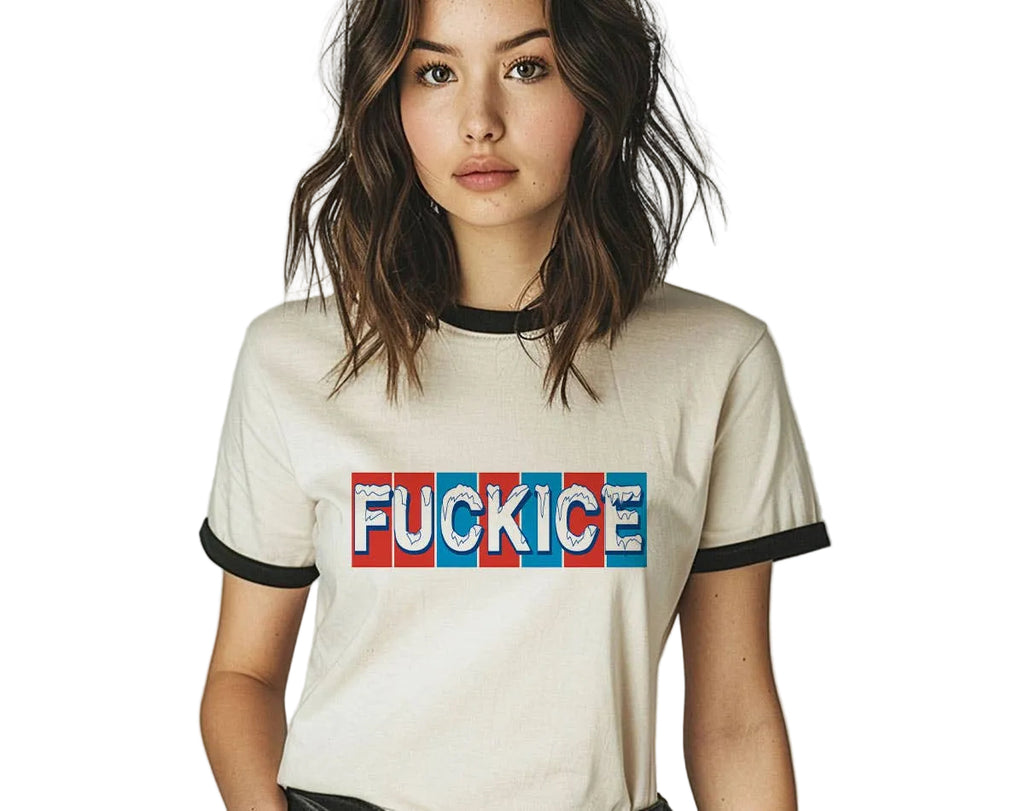fuckice  ringer shirt