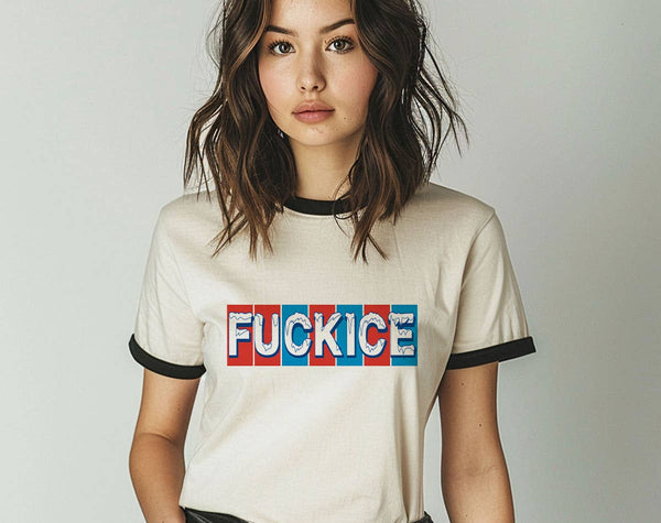 fuckice  ringer shirt