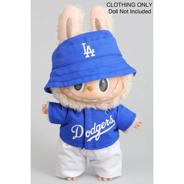 labubu 3pc blue & white baseball outfit